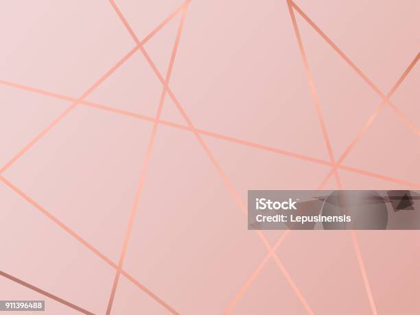 Gold Line Background Abstract Artistic Of Geometric Background Stock Illustration - Download Image Now