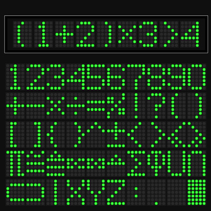 Maths Sign Led Green Digital Led Display Of Math Symbol Stock Illustration - Download ...