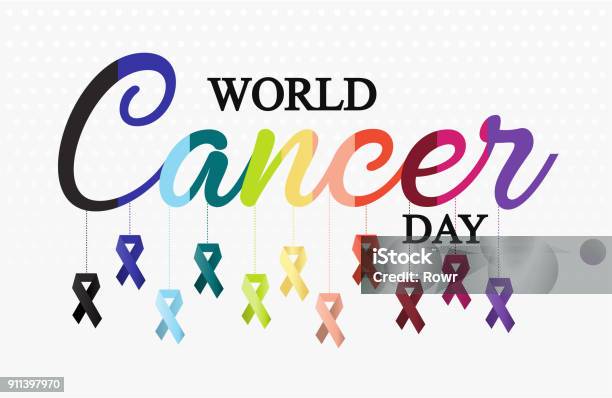 World Cancer Day Stock Illustration - Download Image Now - Cancer - Illness, Ribbon - Sewing Item, Award Ribbon