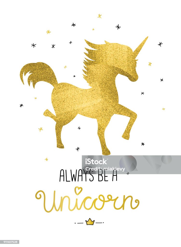 Always be a unicorn Editable vector illustration on layers. Unicorn stock vector