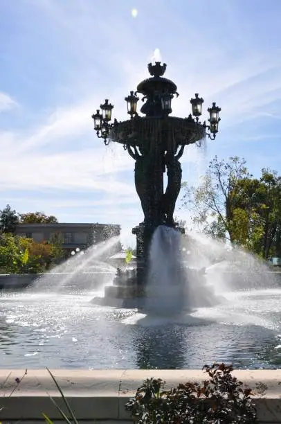 The Bartholdi fountain is located near greenhouses of the Botanical garden.  Square with the Bartholdi fountain – the simple vacation spot of  Washington.