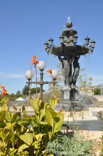 The Bartholdi fountain is located near greenhouses of the Botanical garden.  Square with the Bartholdi fountain – the simple vacation spot of  Washington.