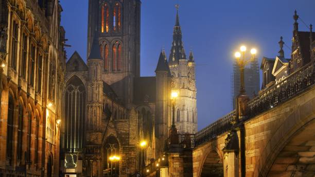 istock Gent (Gent) city view at the dusk, Belgium 911409660