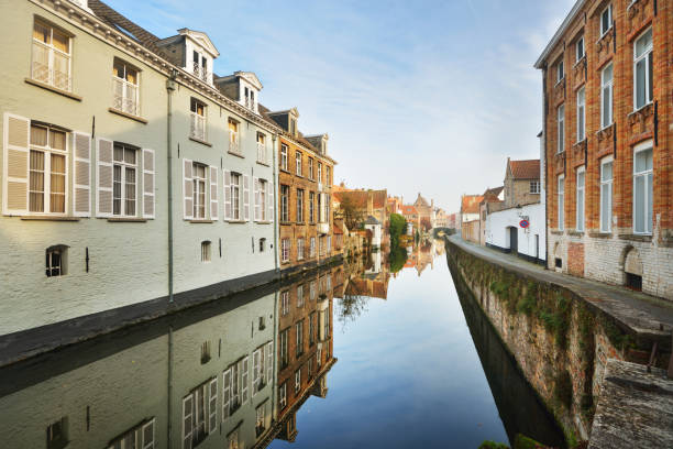 istock Brugge (Brugges) canal and city view, Belgium 911409706