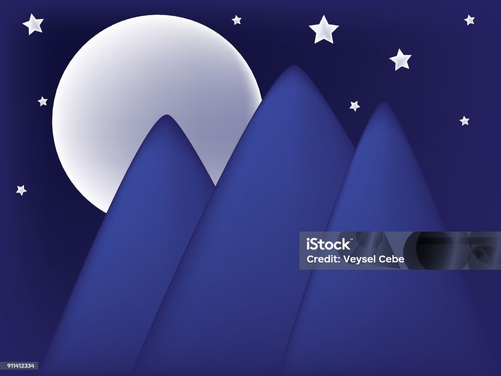 Moonlight Background Drawing Moonlight Night Drawing Stock Illustration - Download Image Now ...