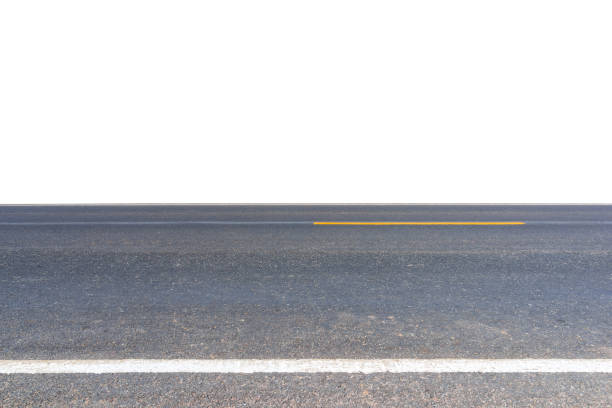 istock Asphalt road isolated on white background.  This has clipping path. 911415172