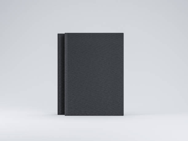 istock Two Black Book mockup with textured cover on gray background 911419804