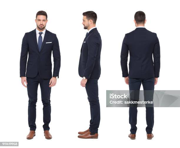 若い白人のスタイリッシュなビジネスマン前面側背面分離 - 男性のストックフォトや画像を多数ご用意 - 男性, スーツ, 正面から見た図