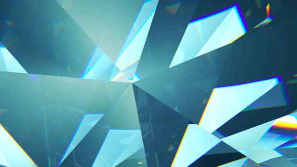 istock Eight colourful tilted diamonds rotating on a colourful glassy background. 3d illustration 911420404