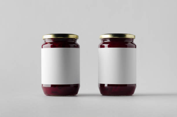 istock Pickled Beets Jar Mock-Up - Two Jars. Blank Label. 911423582
