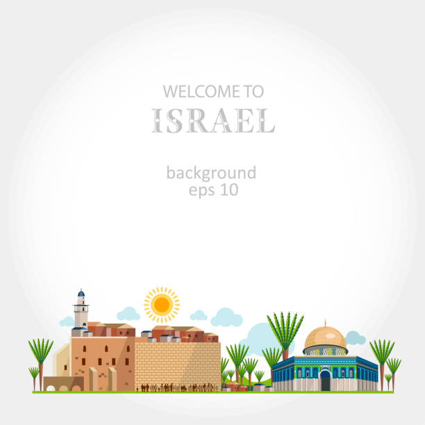 ilustraciones, imágenes clip art, dibujos animados e iconos de stock de ð  ðµñ  ð ° ñ  ñ  - travel east jerusalem israel