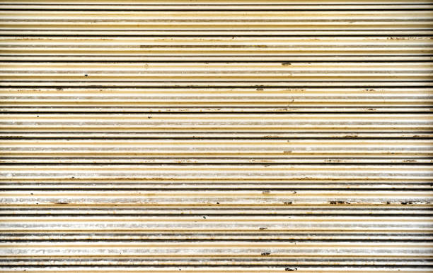 istock Corrugated metal sheet,Slide door ,Roller shutter texture 911442104