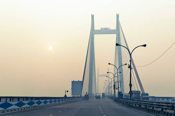 istock Vidyasagar Setu, longest cable - stayed bridge in India 911448286