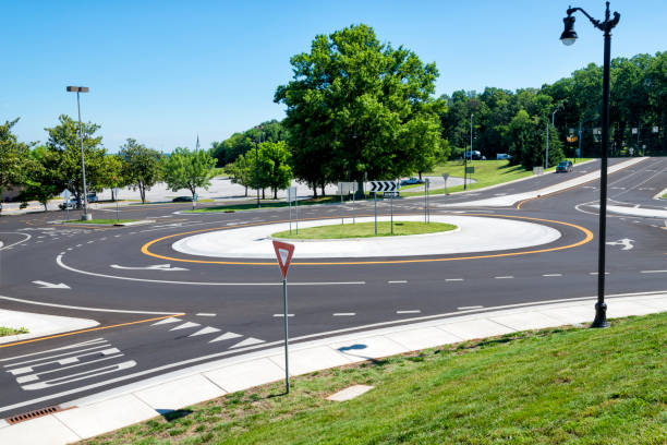 Traffic Roundabout Intersection stock photo
