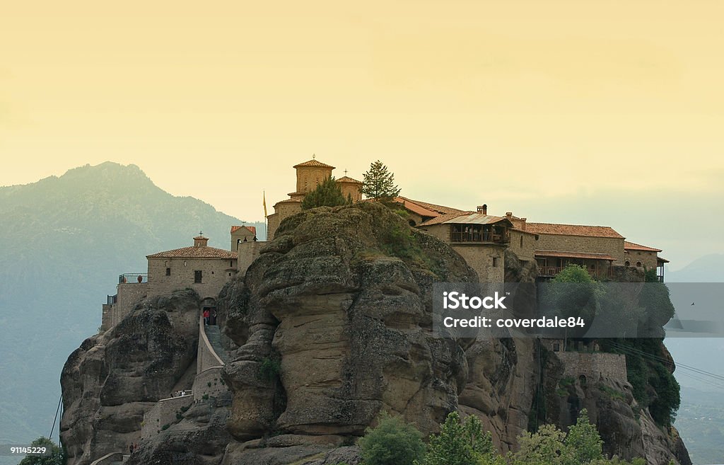 sunset in meteora - Lizenzfrei Abtei Stock-Foto