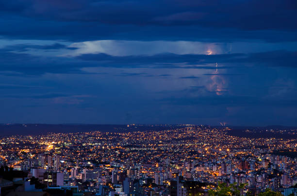 Lights in the city at night