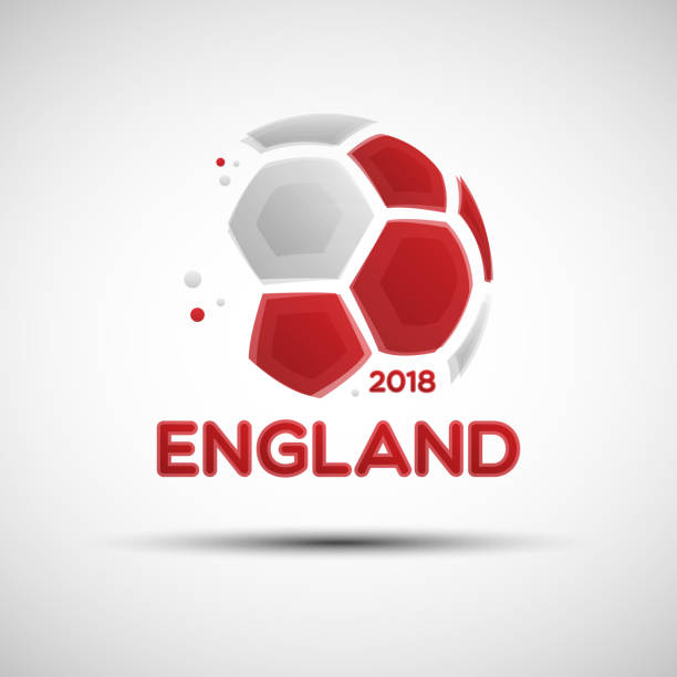 Abstract soccer ball with English national flag colors Football championship banner. Flag of England. Vector illustration of abstract soccer ball with English national flag colors for your design cross match stock illustrations