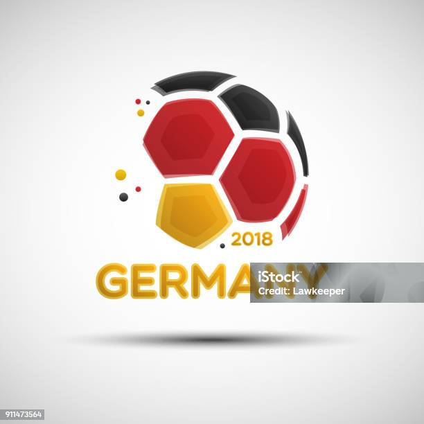 Abstract Soccer Ball With German National Flag Colors Stock Illustration - Download Image Now