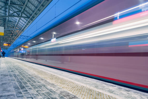 istock Highspeed train arrives to the station platform. 911484312