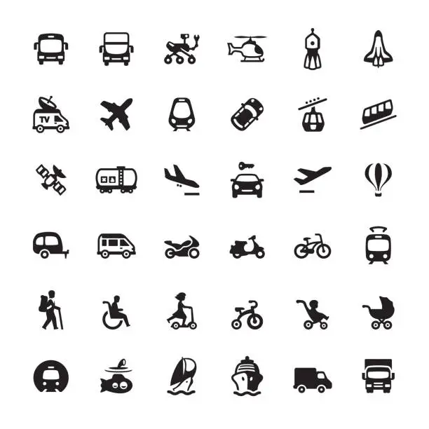 Vector illustration of Mode of transport - Ultimate icons pack