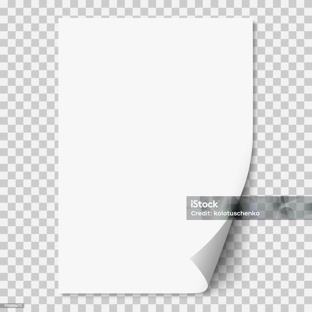 丸��まった角とベクトル白いリアルな紙のページ。 - 紙のロイヤリティフリーベクトルアート