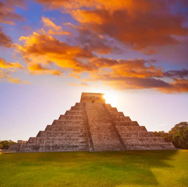 Chichen Itza Pyramid sunrise The Kukulcan Temple temple in Mexico Yucatan