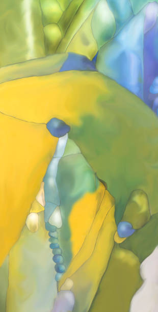 istock Abstract digital painted fantasy figure landscape background 911497920
