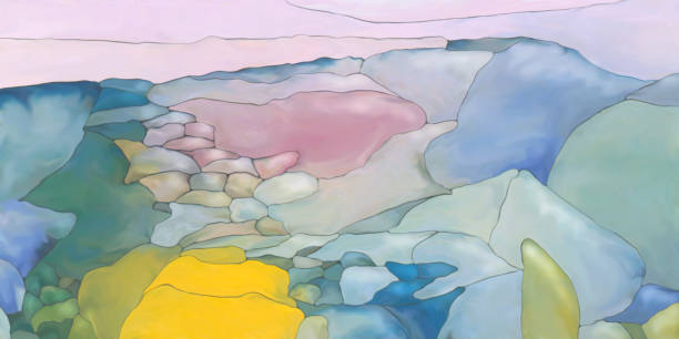 Abstract digital painted fantasy landscape or background