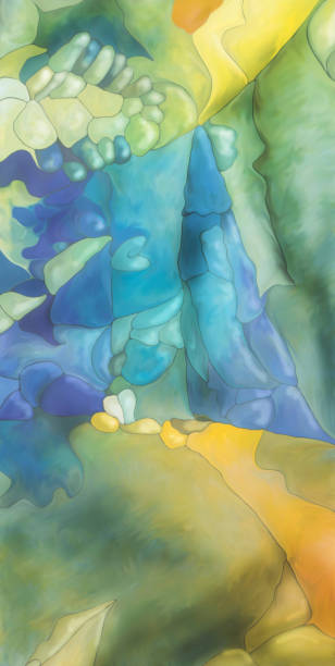 istock Abstract digital painted fantasy landscape or background 911500072