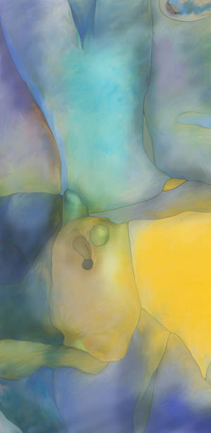 istock Abstract digital painted fantasy landscape or background 911500080