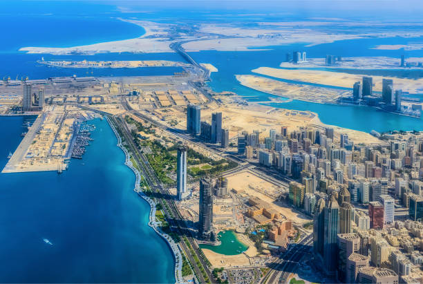 istock Aerial shoot of Abu Dhabi Corniche 911500974