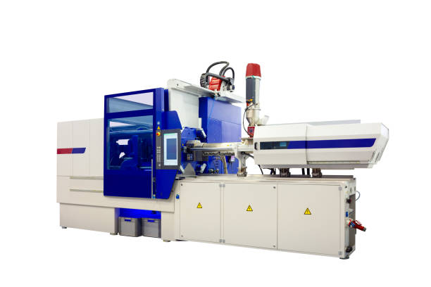 istock Production machine for manufacture products from pvc plastic extrusion technology 911503646