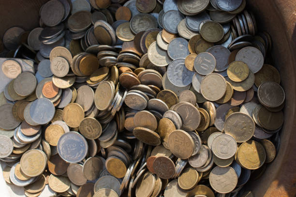 istock Old metal coin collectiions 911506642