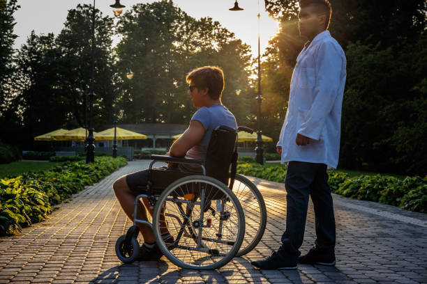 istock Young man in wheelchair. 911507066
