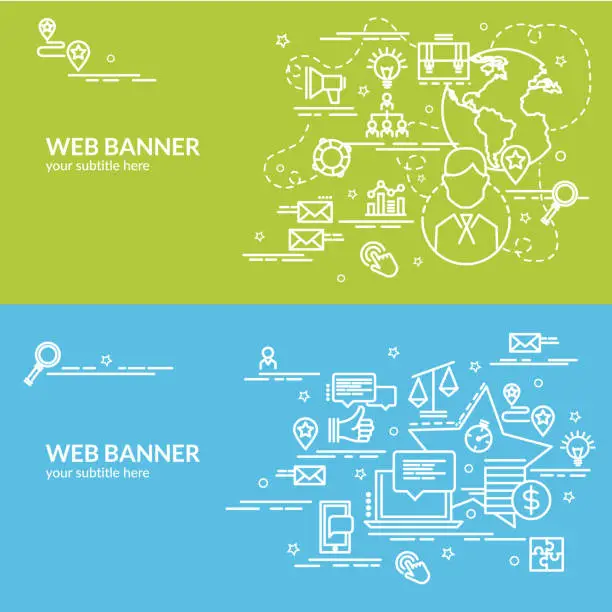 Vector illustration of Flat colorful design concept of Management.