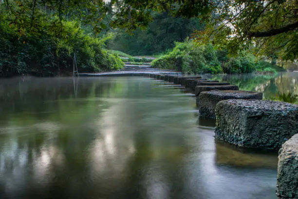 The famous stepping stones at tstepping stones Boxhill in Surrey England