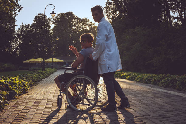 istock Young man in wheelchair. 911510212