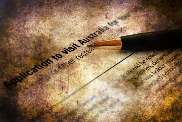 istock Australian visa form grunge concept 911513620