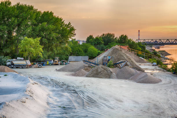 Belgrade, Serbia June 27, 2016: Gravel and sand factory