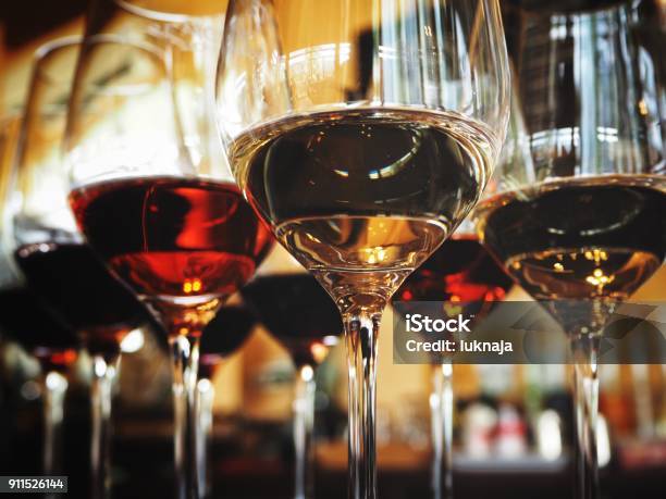 White And Red Wine Stock Photo - Download Image Now - Wineglass, Cocktail, Wine