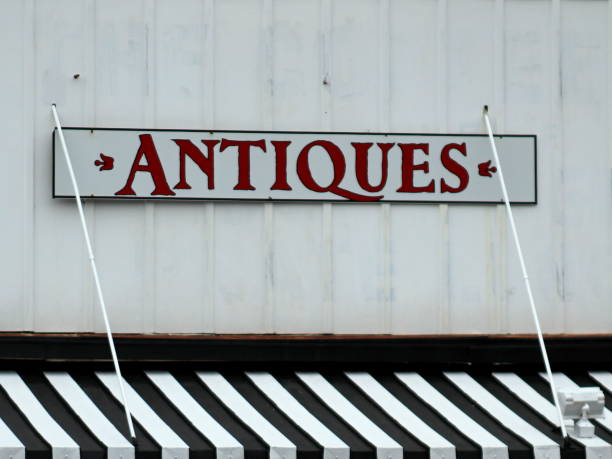 istock Antique Shop Sign Over Awning 911529376