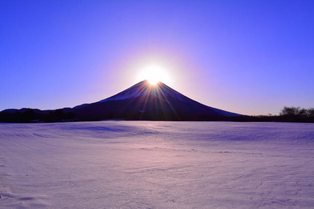 Diamond Fuji Snowy scenery from \