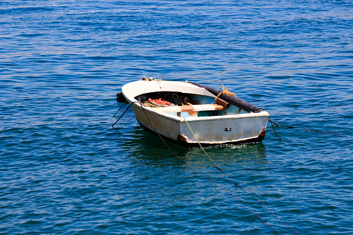 Small boat in the water.