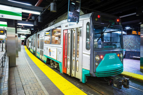 boston subway - way out sign imagens e fotografias de stock