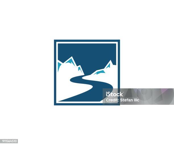 Mountain Icon Stock Illustration - Download Image Now - Logo, Road, River