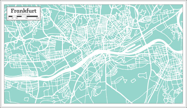 Frankfurt Germany City Map in Retro Style. Outline Map. Frankfurt Germany City Map in Retro Style. Outline Map. Vector Illustration. frankfurt stock illustrations