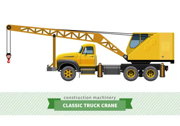 Vector illustration of Truck mounted lattice boom