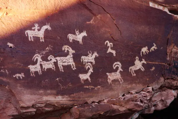 Photo of Petroglyphs depict big horn sheep