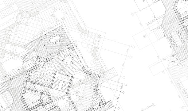 ilustraciones, imágenes clip art, dibujos animados e iconos de stock de architectural blueprint-plan de la casa - residential structure