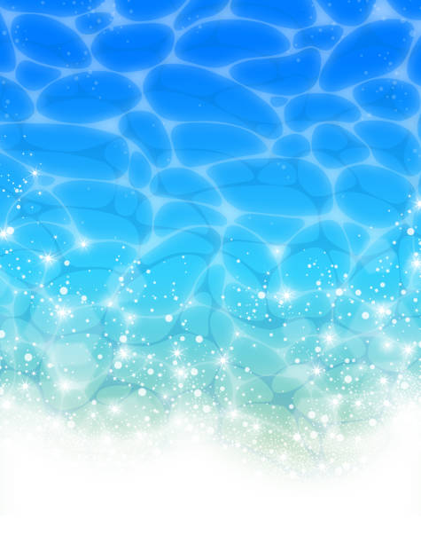 Blue ocean wave Background material glittering sea stock illustrations